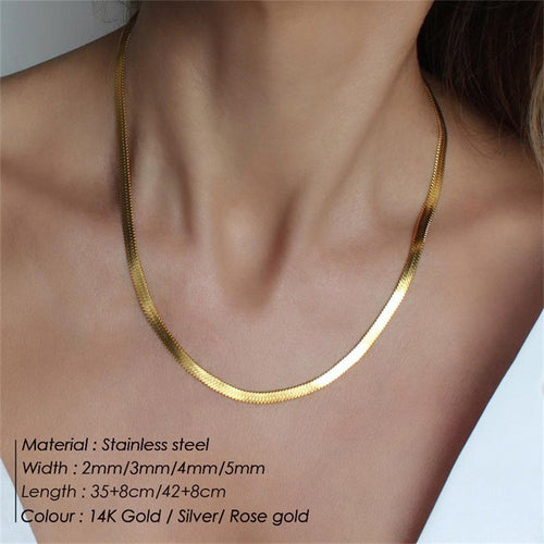 Stainless steel necklace, simple collarbone chain, women's high-end