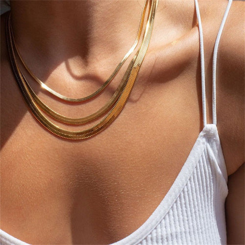 Stainless steel necklace, simple collarbone chain, women's high-end